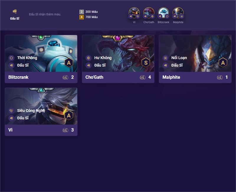 C&aacute;c tướng hệ Đấu Sĩ