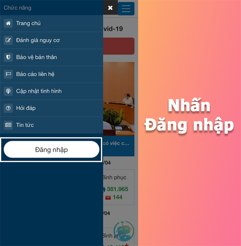 Hướng dẫn đăng nhập Sức khỏe Việt Nam