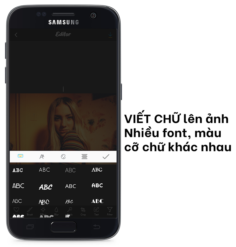 &nbsp;Sweet face camera - Viết chữ l&ecirc;n ảnh, nhiều font, m&agrave;u, cỡ chữ kh&aacute;c nhau