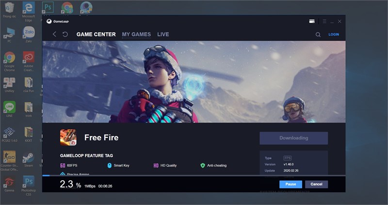 Bước 3: Truy cập vào Game Center để tiến hành tải các game.