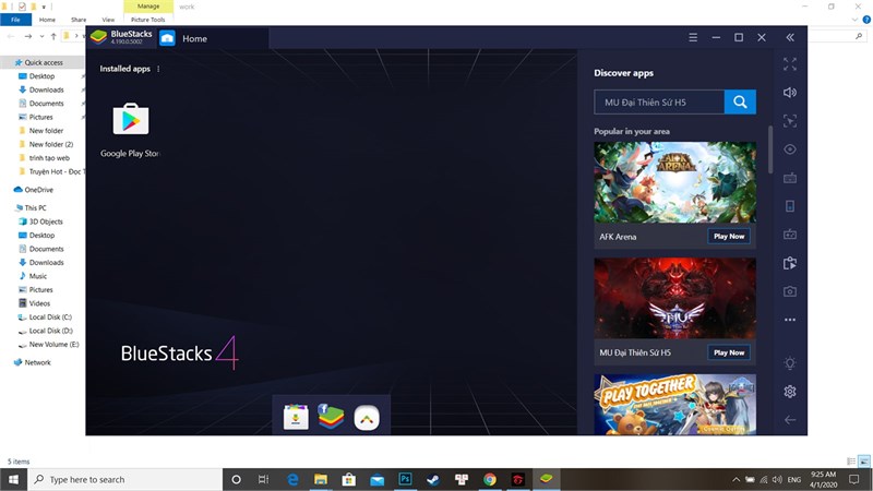 Chờ qu&aacute; tr&igrave;nh c&agrave;i đặt ho&agrave;n tất v&agrave; mở Bluestack.