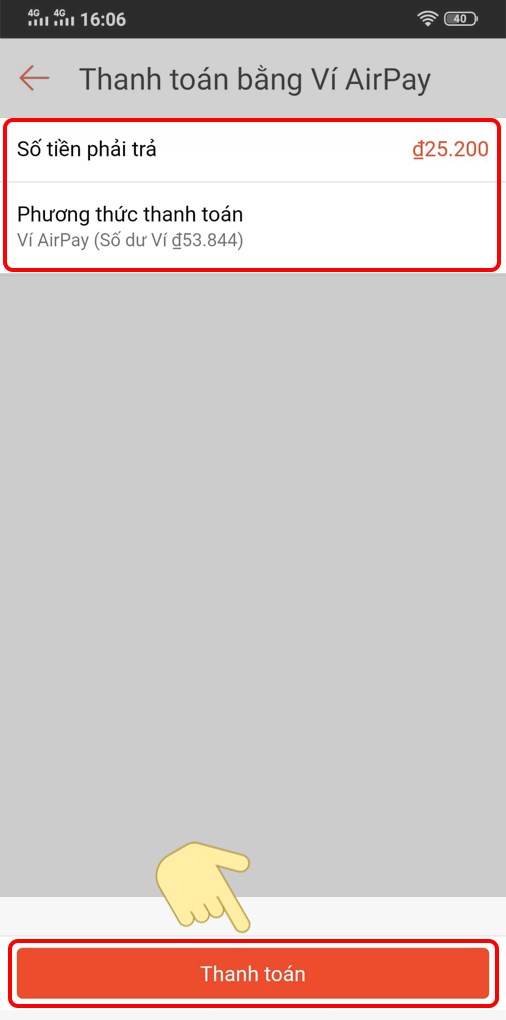 Bước 5: Kiểm tra lại thông tin và chọn Thanh toán để tiếp tục.