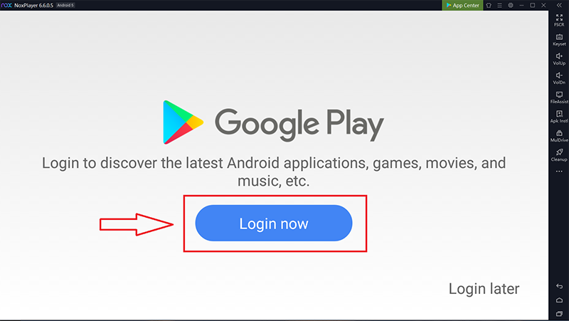 đăng nhập tài khoản Google Play trên Nox Player 