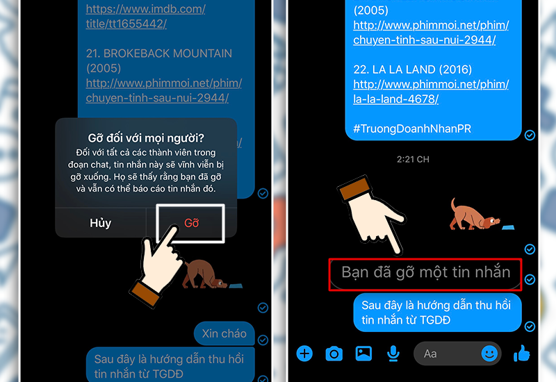  Nhấn n&uacute;t Gỡ để ho&agrave;n th&agrave;nh