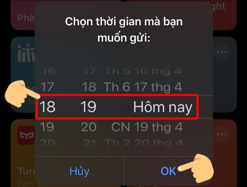 Tùy chỉnh thời gian gửi tin nhắn