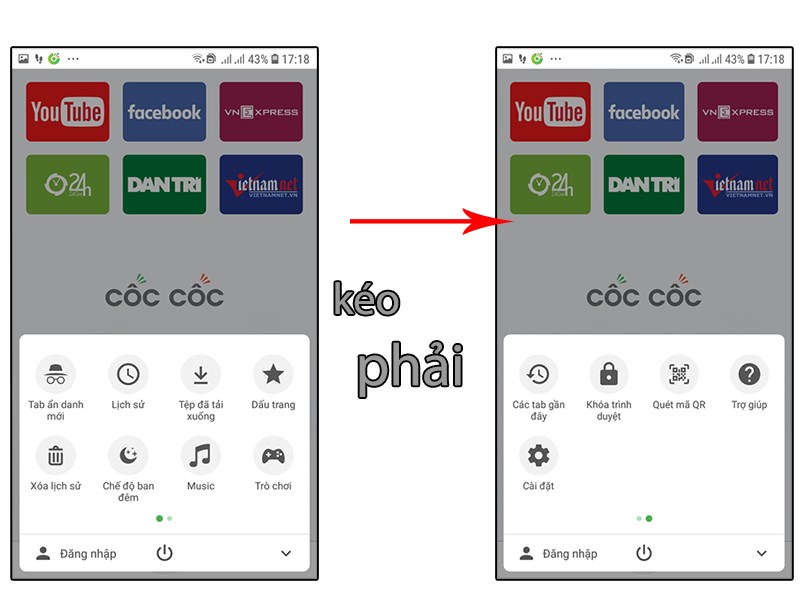 Chọn chức năng cần chỉnh sửa v&agrave; t&ugrave;y chọn> k&eacute;o phải để th&ecirc;m trang chức năng mới