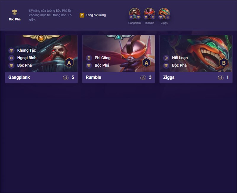 C&aacute;c tướng hệ Bộc Ph&aacute;