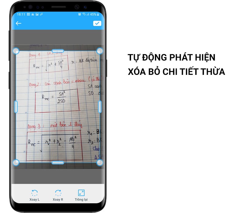 Tự động ph&aacute;t hiện đường viền t&agrave;i liệu, x&oacute;a bỏ c&aacute;c chi tiết thừa