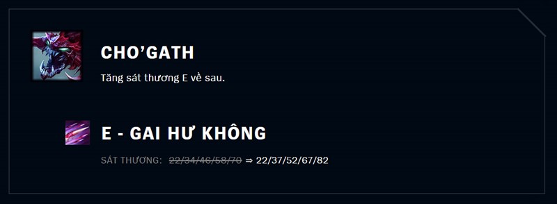 E sát thương tăng về sau.