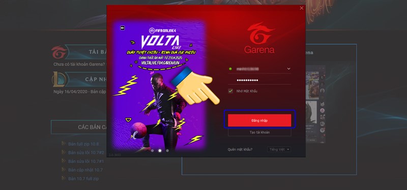 Đăng nhập Garena