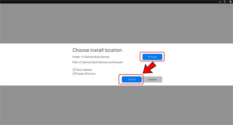 Browse để chọn ổ đĩa cài đặt chọn Install.