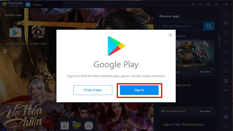 Đăng nhập vào tài khoản google