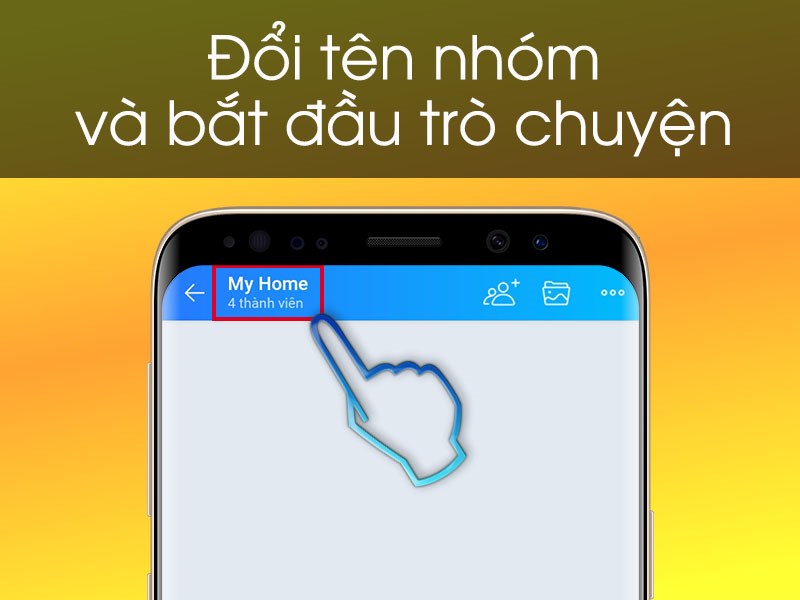 Chọn v&agrave;o g&oacute;c b&ecirc;n tr&aacute;i, chỗ t&ecirc;n c&aacute;c th&agrave;nh vi&ecirc;n để đổi t&ecirc;n nh&oacute;m