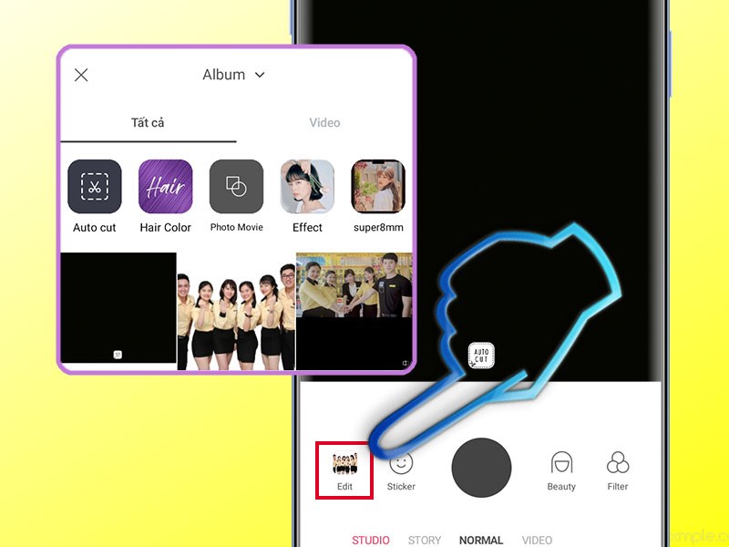 Biểu tượng lấy ảnh từ thư viện > Ảnh muốn chỉnh sửa
