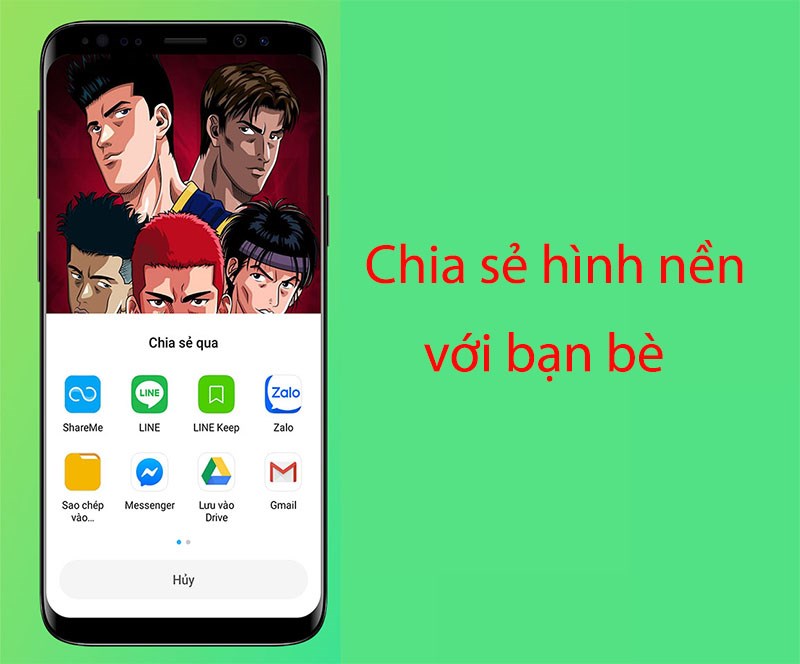 Chia sẻ hình nền trên nhiều phương tiện 