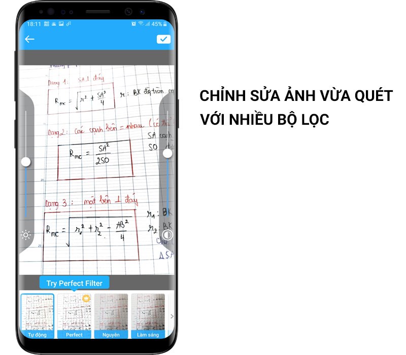 Chỉnh sửa ảnh vừa qu&eacute;t với nhiều bộ lọc