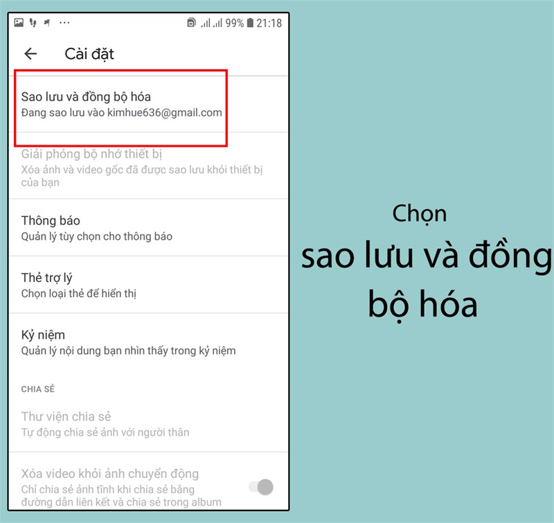 Sao lưu đồng bộ h&oacute;a