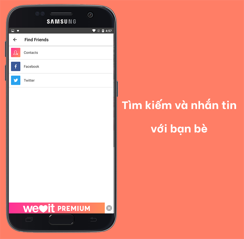 T&igrave;m kiếm v&agrave; nhắn tin cho bạn b&egrave;