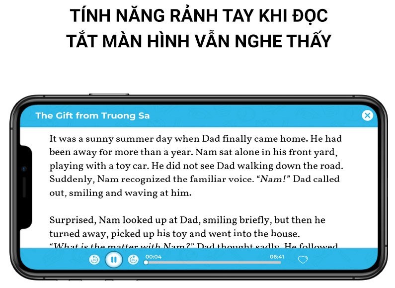 Tắt màn hình nhưng vẫn nghe sách nói trên Monkey Stories 