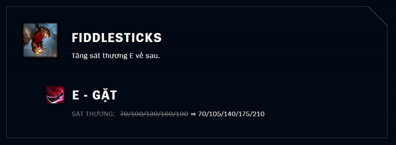 E sát thương tăng về sau.