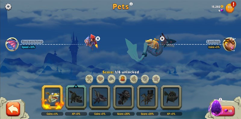 C&aacute;c ch&uacute; rồng nhỏ thuộc cấp Score - Điểm thưởng