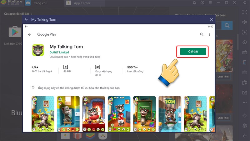 Cách tải game My Talking Tom về máy tính 