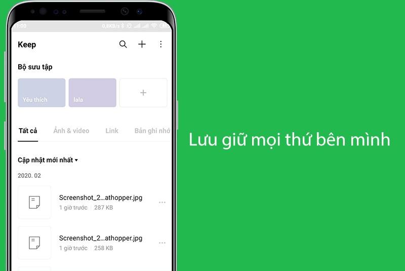 Công cụ Keep trong Line giúp bạn lưu giữ hình ảnh, tệp,...