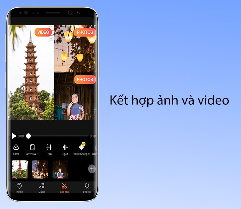 Kết hợp ảnh và video trong VivaVideo