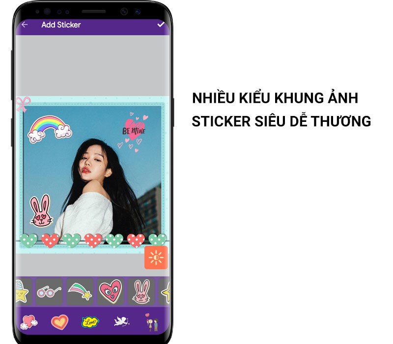 Nhiều kiểu khung ảnh và sticker