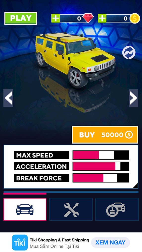 hệ thống xe đa dạng trong Smash Cars