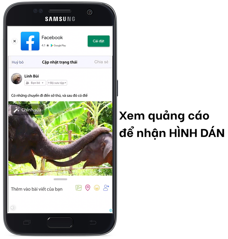 Sweet face camera - Xem quảng c&aacute;o để nhận h&igrave;nh d&aacute;n&nbsp;