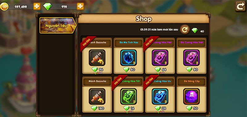 mảnh vũ kh&iacute; v&agrave; kim cương được b&aacute;n trong shop với gi&aacute; ngẫu nhi&ecirc;n