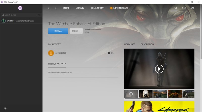Game tự động được th&ecirc;m v&agrave;o GOG Galaxy