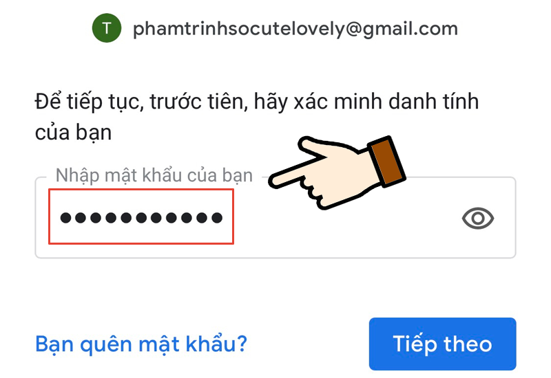 Nhập mật khẩu hiện tại