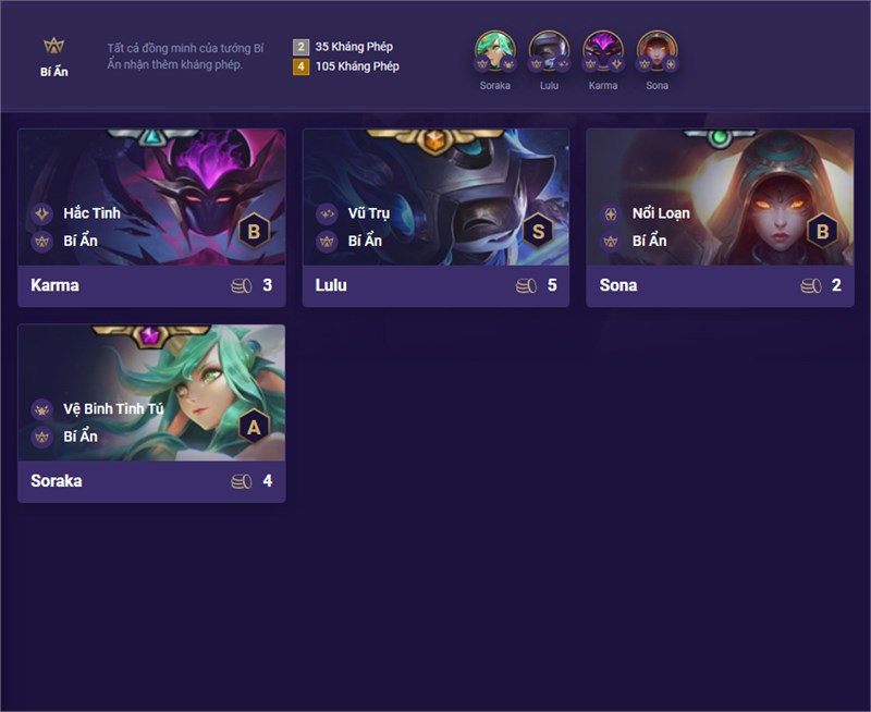 C&aacute;c tướng hệ B&iacute; Ẩn