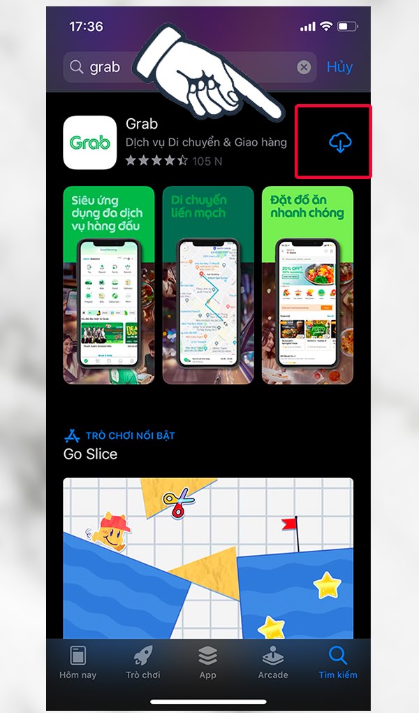 Bấm v&agrave;o biểu tượng c&agrave;i đặt tr&ecirc;n App Store hoặc CH Play