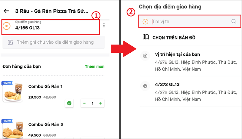 Nhập địa chỉ giao h&agrave;ng