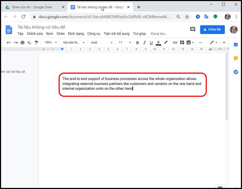 Paste văn bản cần dịch v&agrave;o t&agrave;i liệu mới