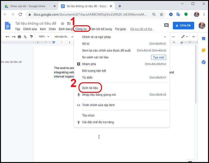 Chọn dịch t&agrave;i liệu