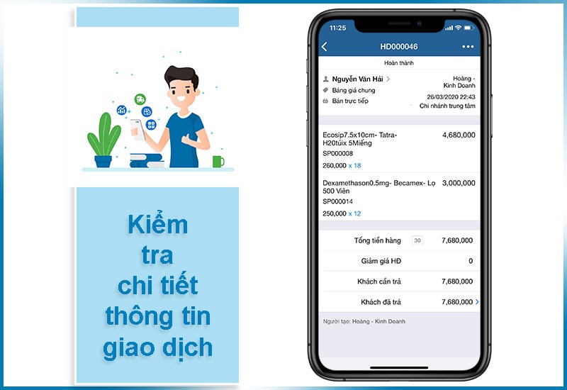 Xem chi tiết nội dung giao dịch