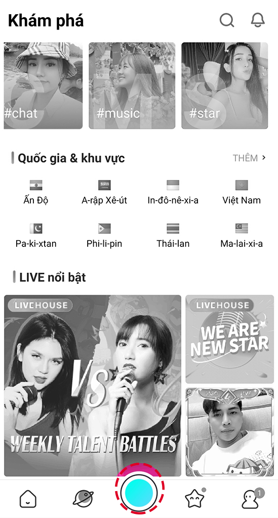 Chọn chức năng phát Livestream