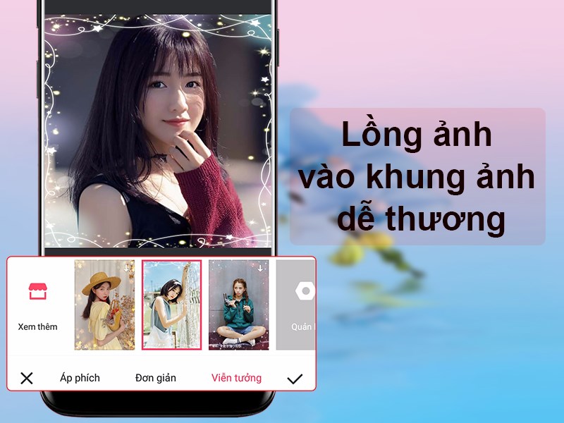 Meitu sẽ giúp bạn lồng khung vào ảnh dễ dàng