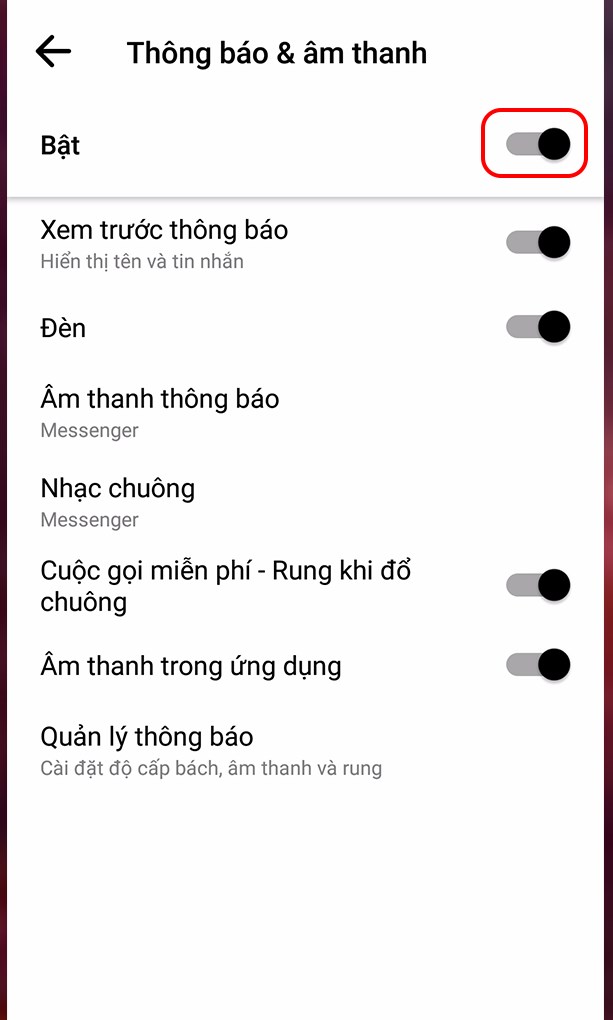 C&aacute;ch tắt th&ocirc;ng b&aacute;o ứng dụng Facebook Messenger