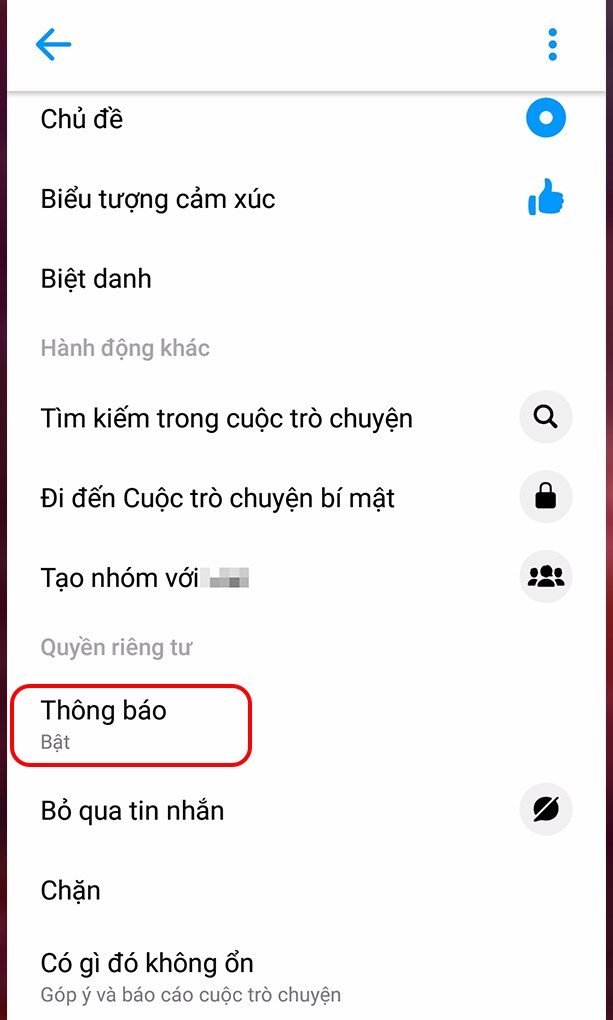 C&aacute;ch tắt th&ocirc;ng b&aacute;o ứng dụng Facebook Messenger