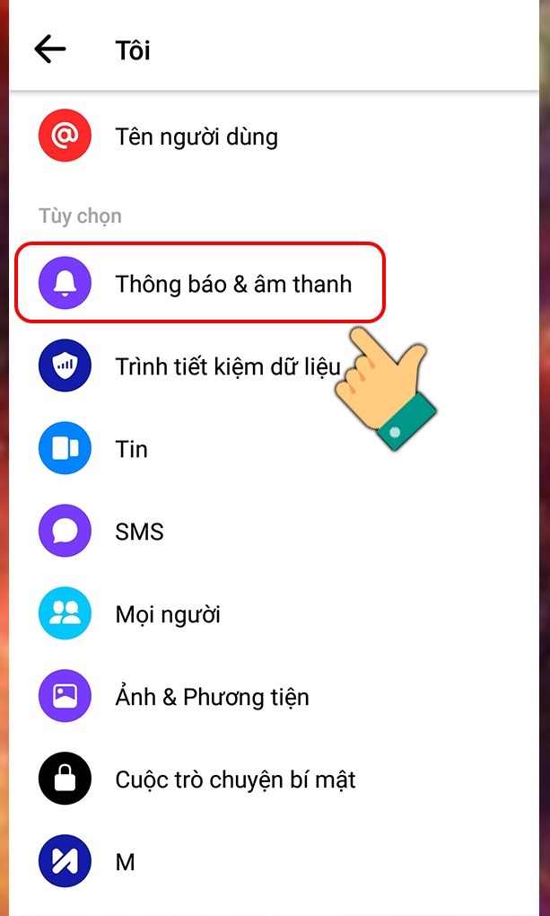 Chọn mục th&ocirc;ng b&aacute;o & &acirc;m thanh tr&ecirc;n Facebook Messenger