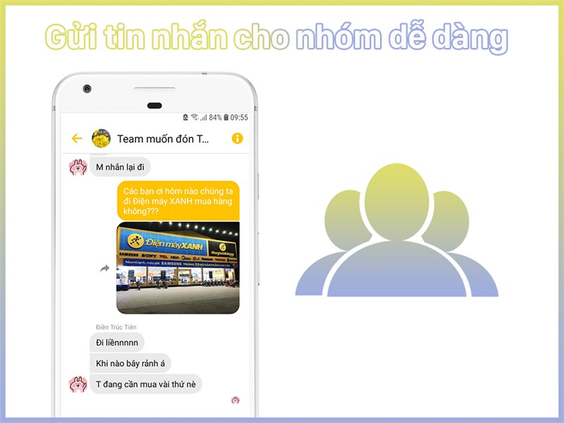 Tạo nhóm và nhắn tin trong nhóm chat dễ dàng