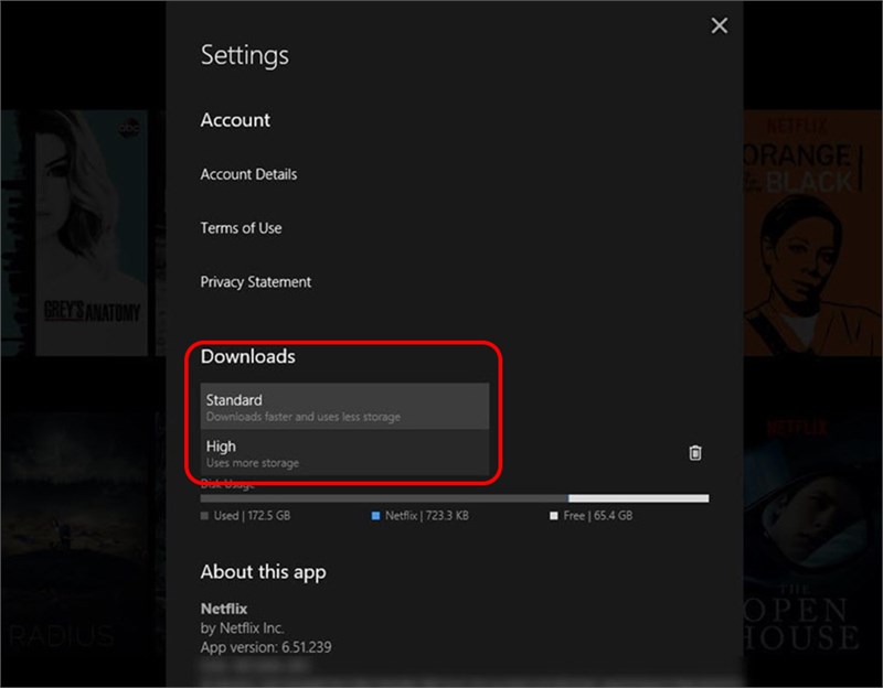Chọn chất lượng tải về trên Netflix