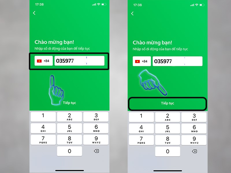  Nhập số điện thoại của bạn đầu ti&ecirc;n.