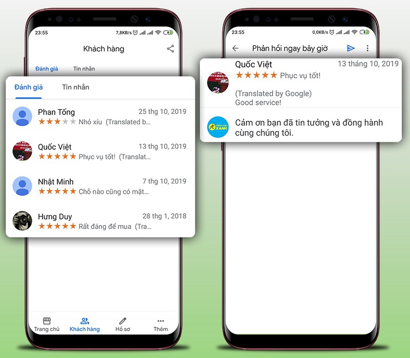 Tương t&aacute;c với kh&aacute;ch h&agrave;ng đơn giản hơn tr&ecirc;n ứng dụng Google My Business
