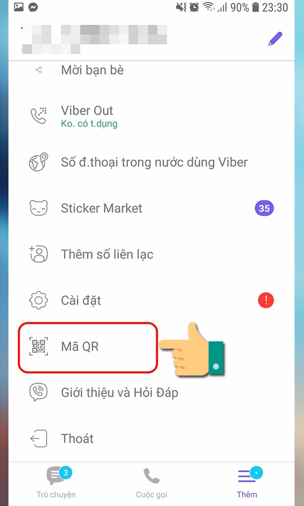 Tiếp theo, bạn hãy nhấn vào Mã QR.